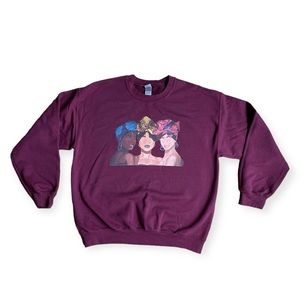Vintage GILDAN Black girl pride maroon crewneck L